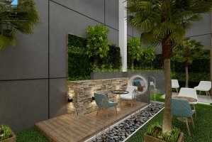 Santosh Kabutare Terrace and Living Room 3D View