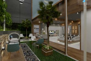 Santosh Kabutare Terrace and Living Room 3D View